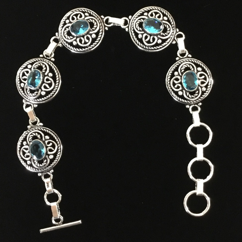 Blue Glass Stone Bracelet